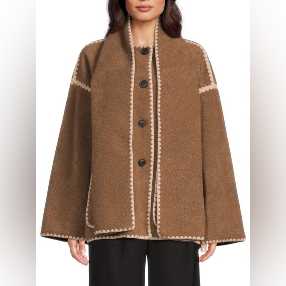 BCBGMAXAZRIA Missy Faux Shearling Button-Front Jacket